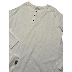 Henley Long Sleeve Shirt White Size XL EUC Simply Southern Textured Cotton Men's